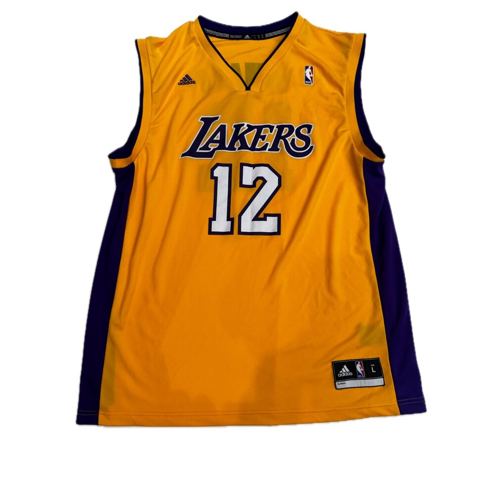 Los Angeles Lakers Dwight Howard #12 Jersey Mens L Yellow Gold adidas NBA